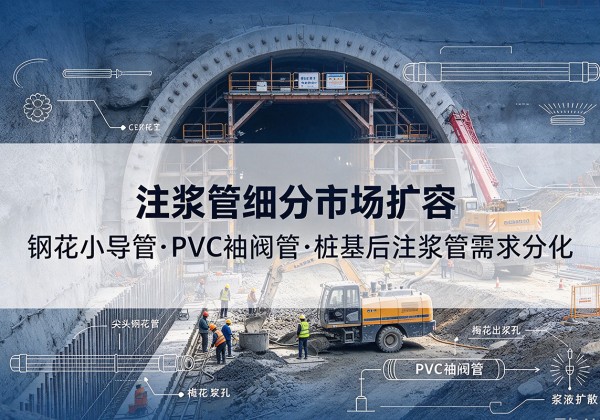 惠来注浆管细分市场扩容，隧道钢花小导管、PVC 袖阀管、桩基后注浆管需求分化